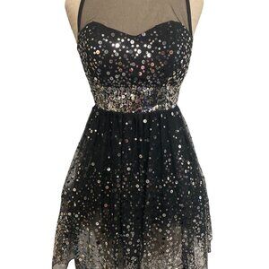 Ruby Rox Sequined Black Dress
